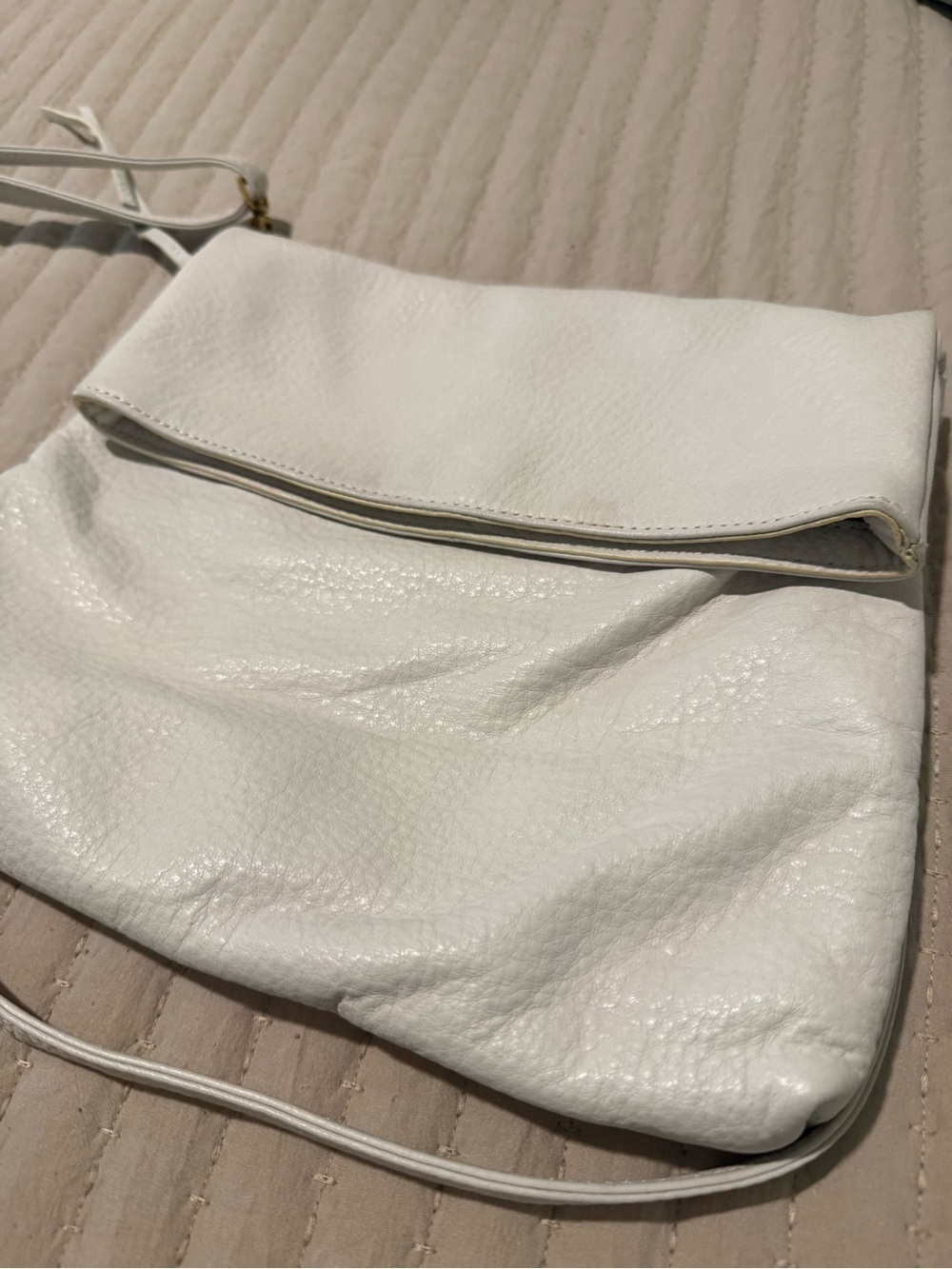 HOBO White Fold-Over Crossbody Bag